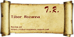 Tibor Rozanna névjegykártya